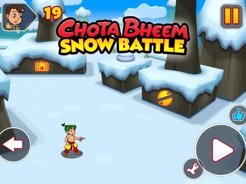 Chhota Bheem Snow Battle Gameplay Screenshot